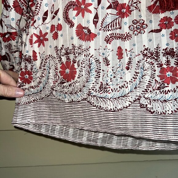 ULLA JOHNSON Azalea Blouse in Cream Floral - Picture 12 of 16